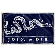 Load image into Gallery viewer, Join or Die Flag on Delft Blue
