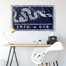 Load image into Gallery viewer, Join or Die Flag on Delft Blue
